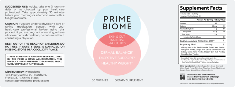 PrimeBiome- Ingedients